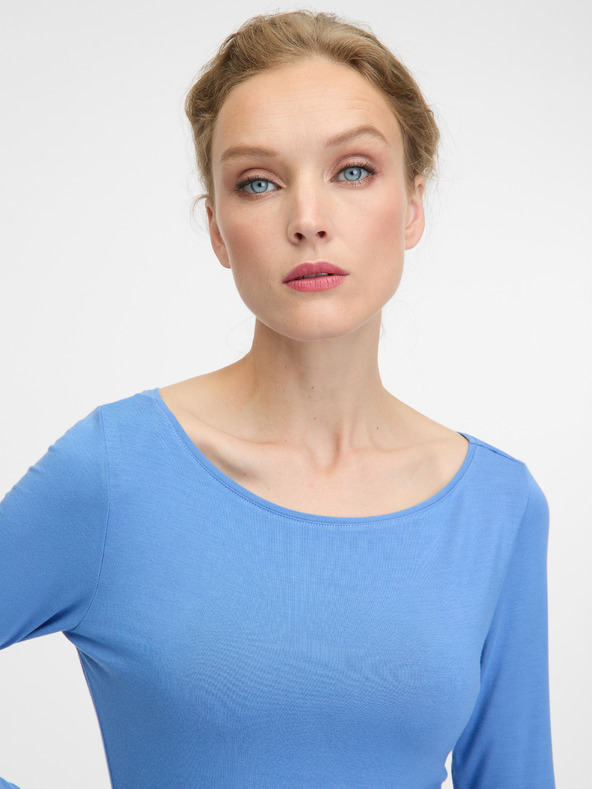 Orsay Modra ženska majica z dolgimi rokavi ORSAY