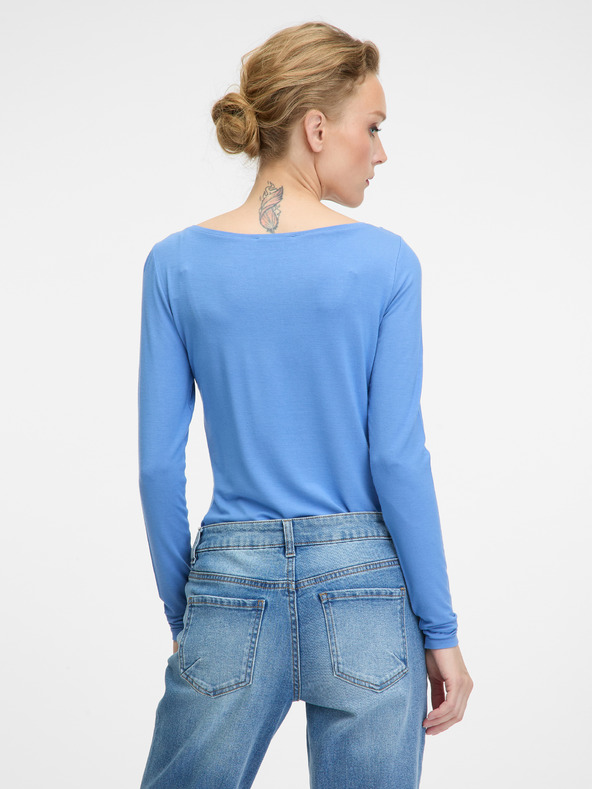 Orsay Modra ženska majica z dolgimi rokavi ORSAY