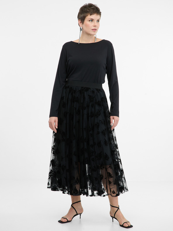 Orsay Črna ženska majica z dolgimi rokavi ORSAY