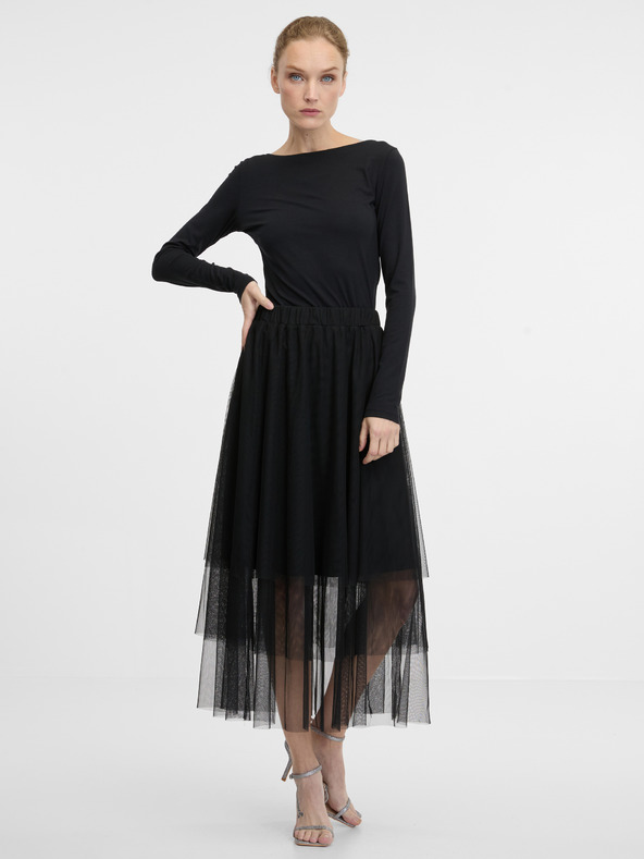 Orsay Črna ženska majica z dolgimi rokavi ORSAY