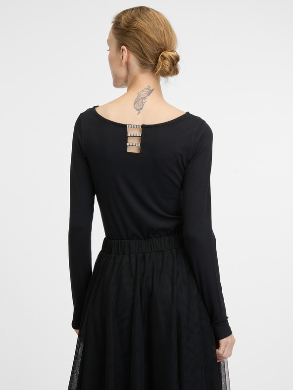 Orsay Črna ženska majica z dolgimi rokavi ORSAY