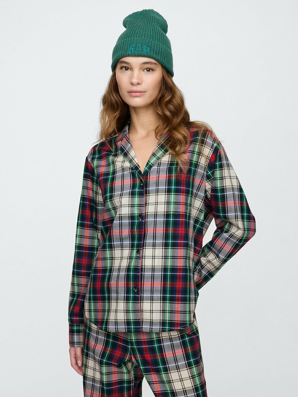 GAP Oversize flanelová pyžamová košeľa