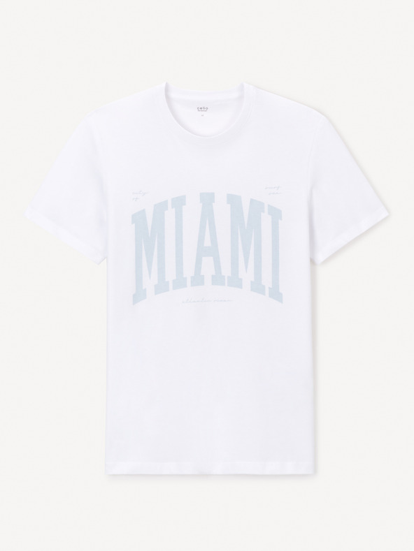 Celio Bela majica z vzorcem Jeville Celio