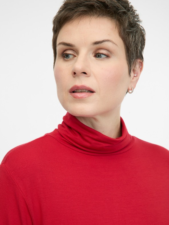 Orsay Rdeča ženska majica z dolgimi rokavi ORSAY