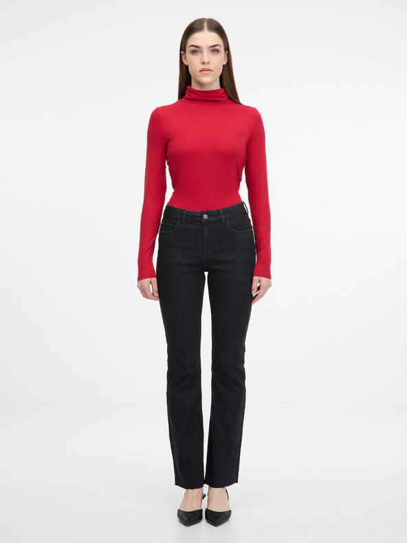 Orsay Rdeča ženska majica z dolgimi rokavi ORSAY