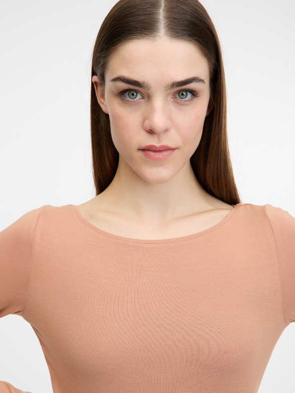 Orsay Svetlo rjava ženska majica z dolgimi rokavi ORSAY