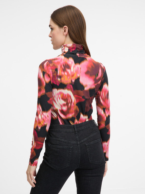 Orsay Rdeča vzorčasta ženska majica z dolgimi rokavi ORSAY