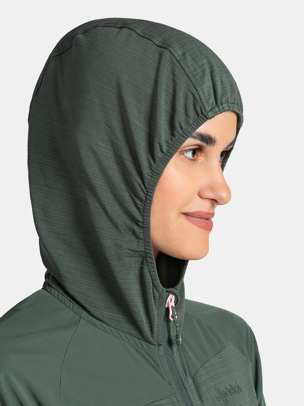 Kilpi Temno zelena ženska elastična jopa s kapuco Kilpi MEMPHIS-W