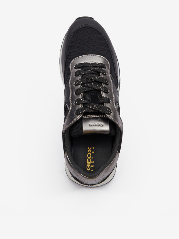 Geox Črne ženske superge z usnjenimi detajli Geox Spherica V Series