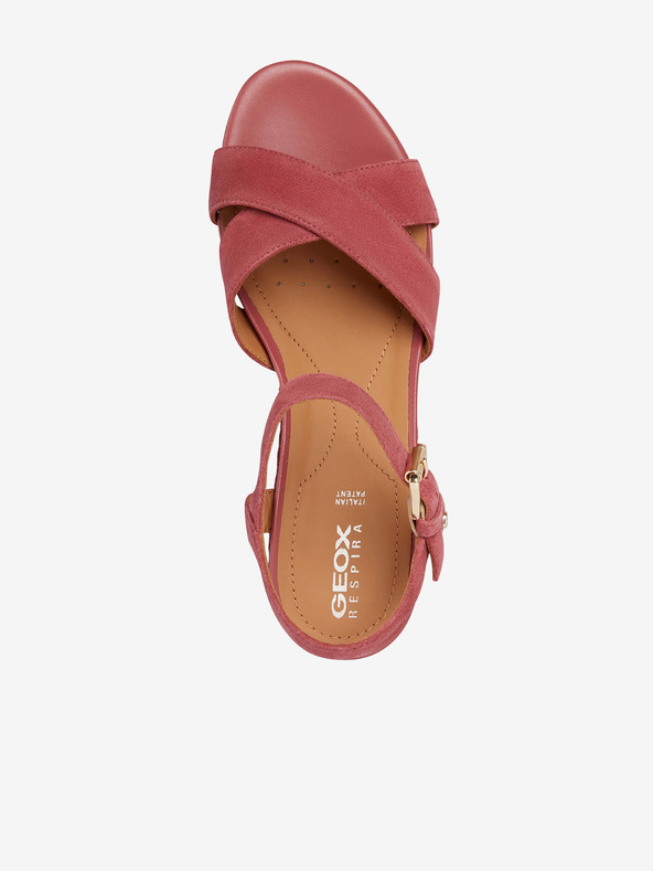 Geox Rožnati ženski semiš sandali Geox Ischia Corda