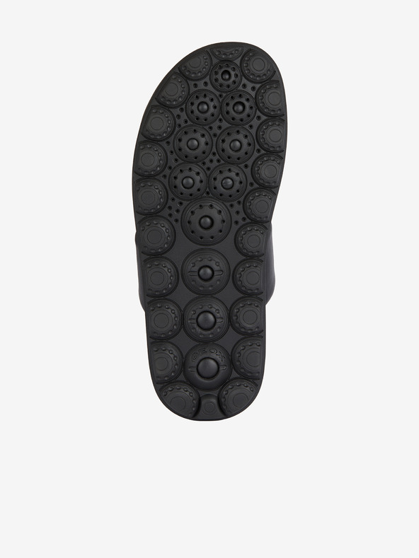 Geox Črni moški usnjeni copati Geox Spherica