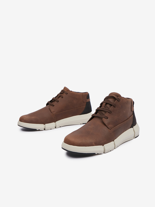 Geox Rjava moška usnjena gležnjarska obutev Geox Adacter