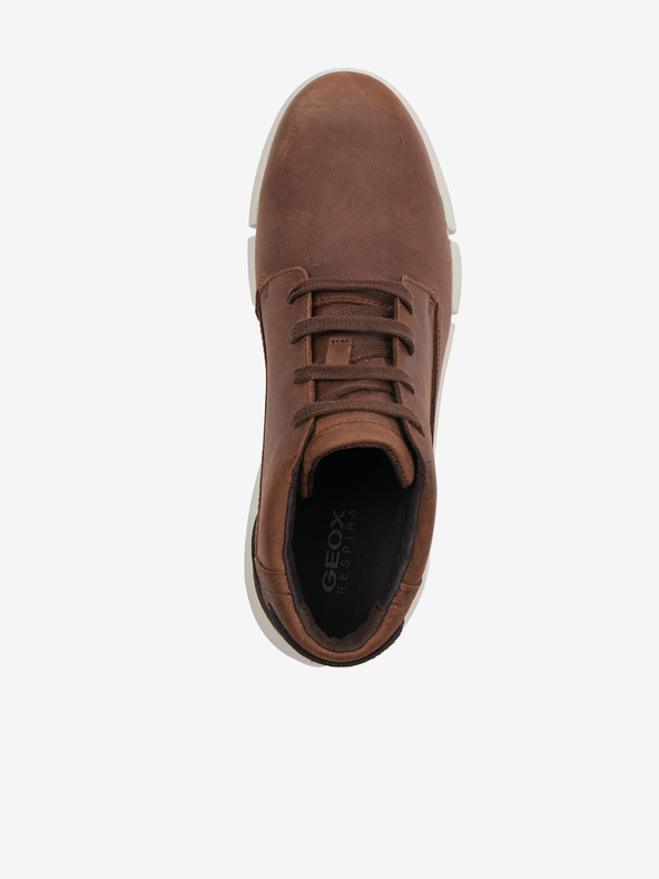 Geox Rjava moška usnjena gležnjarska obutev Geox Adacter