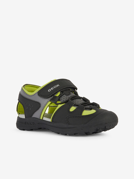 Geox Zeleno-čierne detské outdoorové sandále Geox Vaniett
