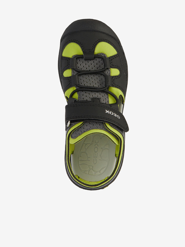 Geox Zeleno-čierne detské outdoorové sandále Geox Vaniett