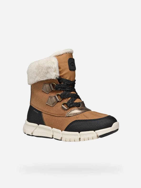 Geox Svetlo rjavi dekliški gležnjarji Geox Flexyper AB