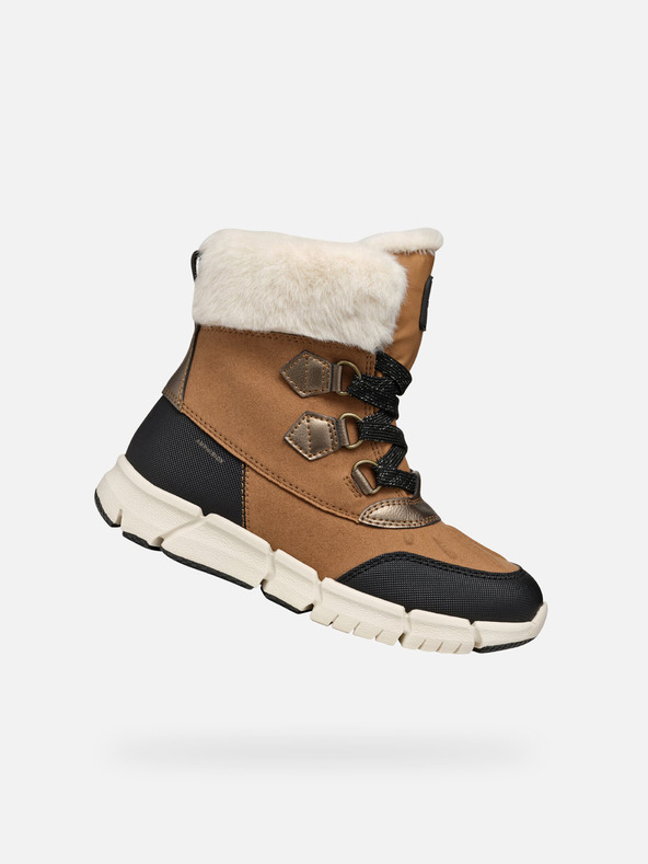 Geox Svetlo rjavi dekliški gležnjarji Geox Flexyper AB