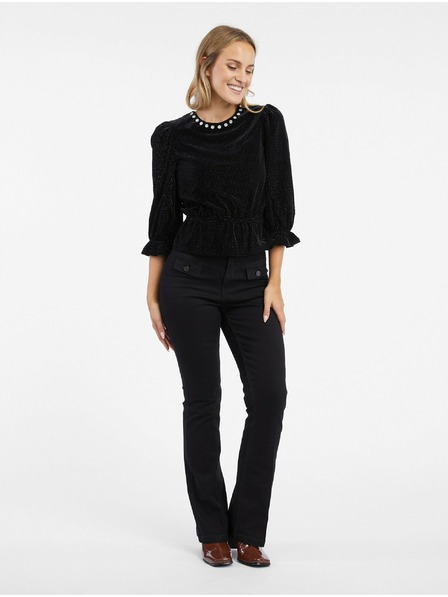 Orsay Črna žametna bluza ORSAY