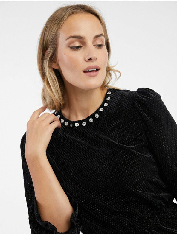 Orsay Črna žametna bluza ORSAY