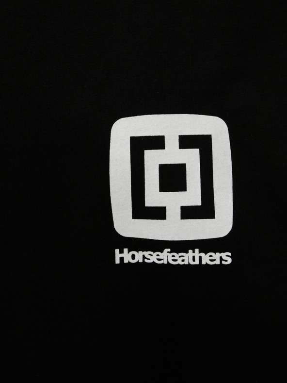 Horsefeathers Črna moška majica s kratkimi rokavi Horsefeathers Mini s potiskanim logotipom