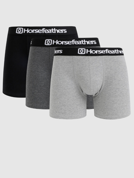 Horsefeathers Komplet treh boksaric Horsefeathers Dynasty v sivi in črni barvi
