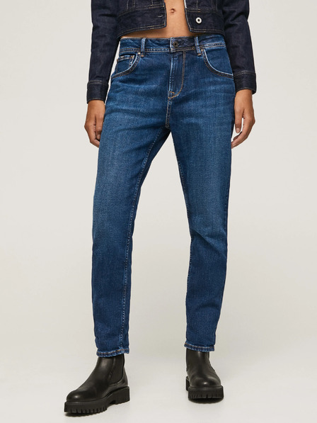 Pepe Jeans Temno modre ženske kavbojke ravnega kroja Pepe Jeans Violet