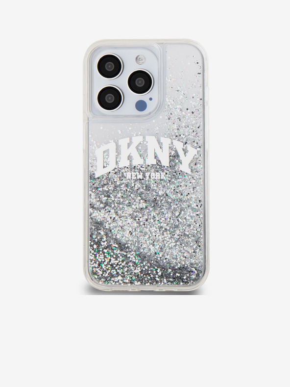 DKNY Liquid Glitter Arch Logo Back Cover za iPhone 14 Pro Transparent DKNY