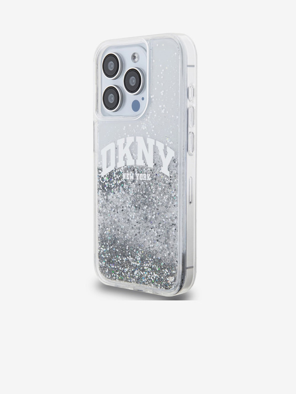 DKNY Liquid Glitter Arch Logo Back Cover za iPhone 14 Pro Transparent DKNY