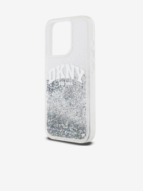 DKNY Liquid Glitter Arch Logo Back Cover za iPhone 14 Pro Transparent DKNY
