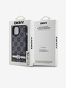 DKNY PU Usnje s karirastim vzorcem in črto na hrbtni strani za iPhone 15 črno DKNY