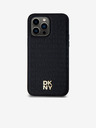 DKNY PU Usnje Repeat Pattern Stack Logo Magsafe Back Cover za iPhone 13 Pro Max Black DKNY