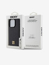 DKNY PU Usnje Repeat Pattern Stack Logo Magsafe Back Cover za iPhone 13 Pro Max Black DKNY