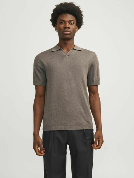 Jack & Jones Rjava moška polo majica Jack & Jones Cigor