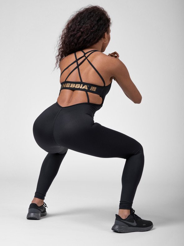 Nebbia Črn ženski kombinezon NEBBIA INTENSE Zlati kombinezon 595