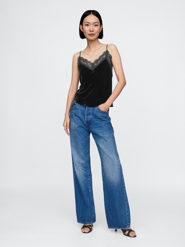 GAP Žametna majica s čipko GAP