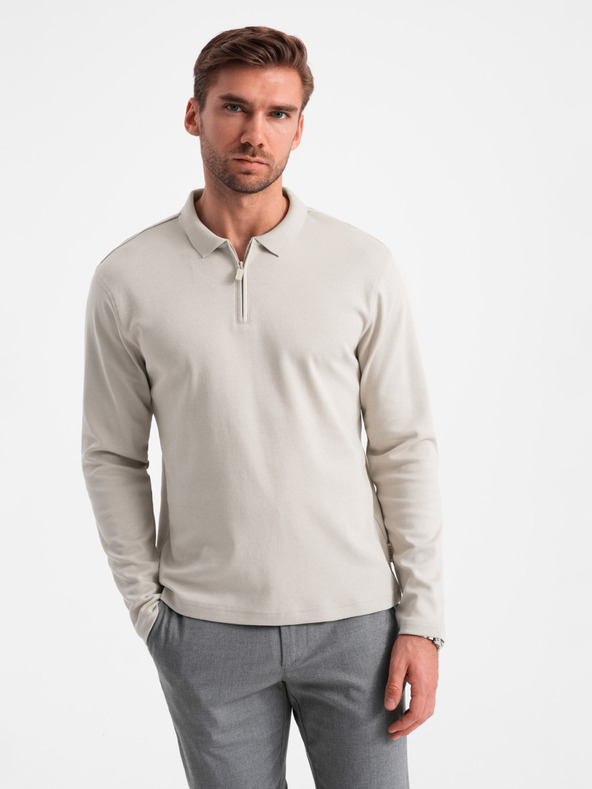 Ombre Clothing Moška polo majica z dolgimi rokavi Ombre Clothing