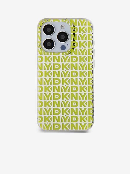 DKNY PC/TPU hrbtni ovitek s ponavljajočim se vzorcem za iPhone 15 Pro Yellow DKNY