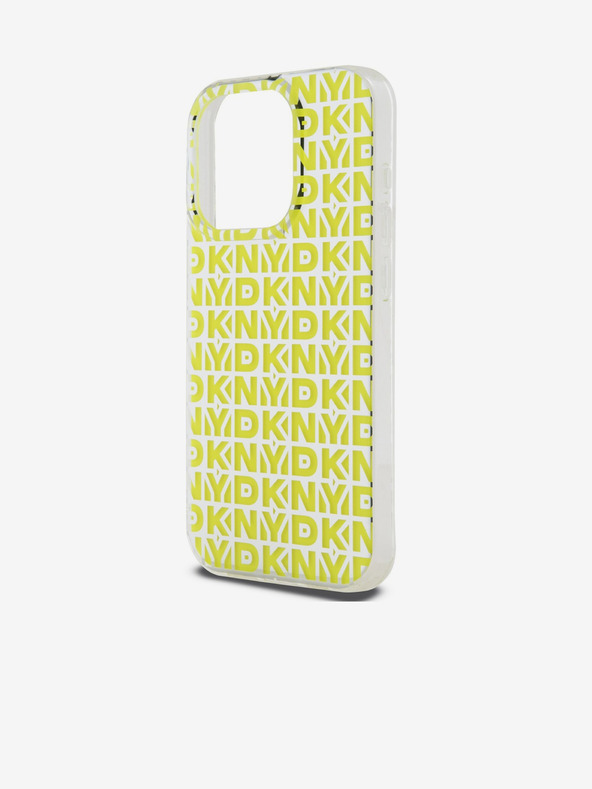 DKNY PC/TPU hrbtni ovitek s ponavljajočim se vzorcem za iPhone 15 Pro Yellow DKNY