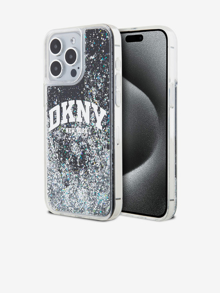 DKNY Liquid Glitter Arch Logo Back Cover za iPhone 14 Pro Max Black DKNY