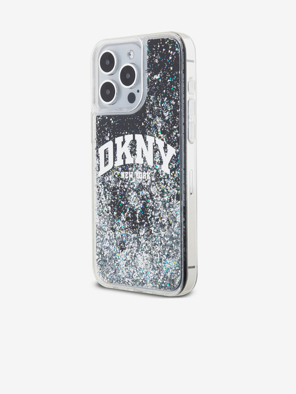 DKNY Liquid Glitter Arch Logo Back Cover za iPhone 14 Pro Max Black DKNY