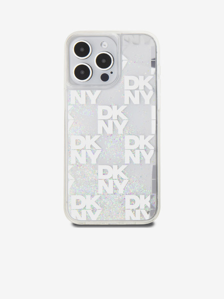 DKNY Tekoče bleščice s kvačkanim vzorcem za iPhone 15 Pro Max Transparent DKNY