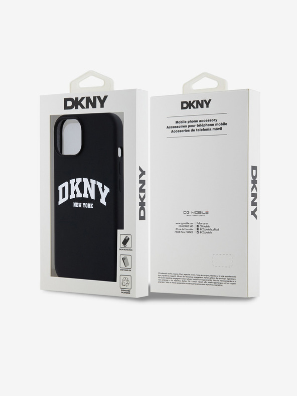DKNY Tekoči silikonski logotip Arch MagSafe za iPhone 15 črn DKNY