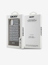 DKNY PU usnje Ponavljajoči se vzorec s črto na dnu hrbtnega ovitka za iPhone 13 Rjava DKNY