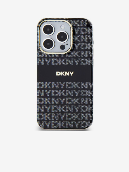 DKNY PC/TPU Repeat Pattern Tonal Stripe Magsafe Back Cover za iPhone 15 Pro Black DKNY