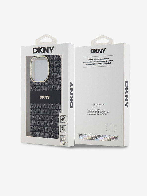 DKNY PC/TPU Repeat Pattern Tonal Stripe Magsafe Back Cover za iPhone 15 Pro Black DKNY