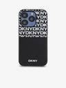DKNY PU Usnje Repeat Pattern Card Pocket Back Cover za iPhone 15 Pro Black DKNY