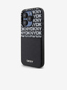 DKNY PU Usnje Repeat Pattern Card Pocket Back Cover za iPhone 15 Pro Black DKNY