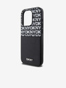 DKNY PU Usnje Repeat Pattern Card Pocket Back Cover za iPhone 15 Pro Black DKNY