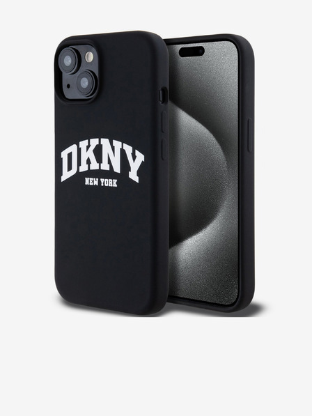 DKNY Tekoči silikonski logotip Arch MagSafe Back Cover za iPhone 13 črn DKNY