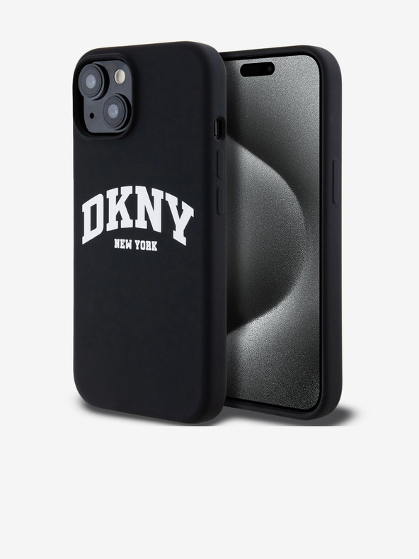 DKNY Tekoči silikonski logotip Arch MagSafe Back Cover za iPhone 13 črn DKNY